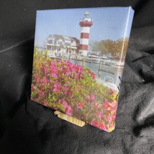 7 x 7 Gallery Wrapped Canvas HHI Lighthouse by artist Michael John Valentine of Lake Norman